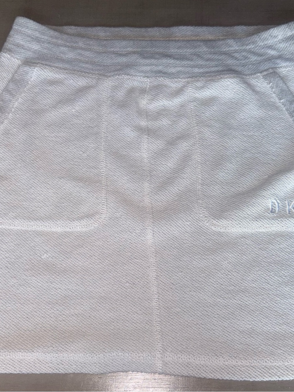 DKNY White Textured Midi Skirt